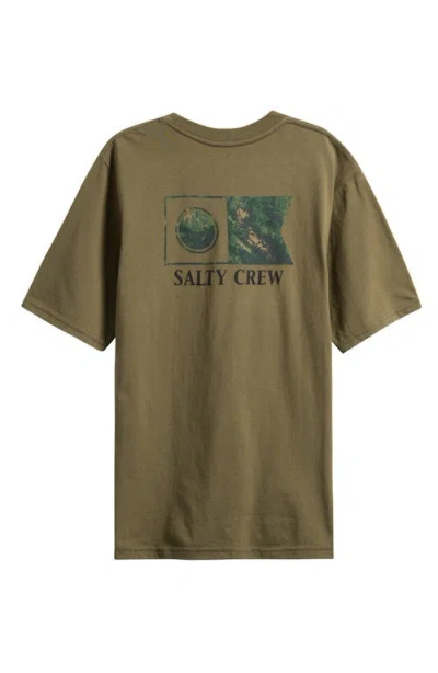 Salty Crew Kids' Flagship Fill Cotton Graphic T-shirt In Green