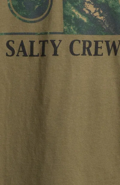 Salty Crew Kids' Flagship Fill Cotton Graphic T-shirt In Green