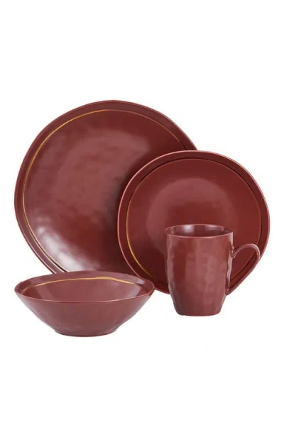Stone Lain Clara 16 Pc. Dinnerware Set, Service For 4 In Burgundy