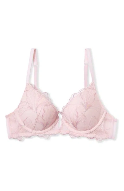 Etam Prelude Classique Embroidered Underwire Bra In Pink