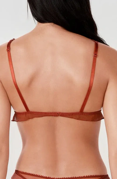 Etam Allusion Ruffle Lace Bralette In Brown