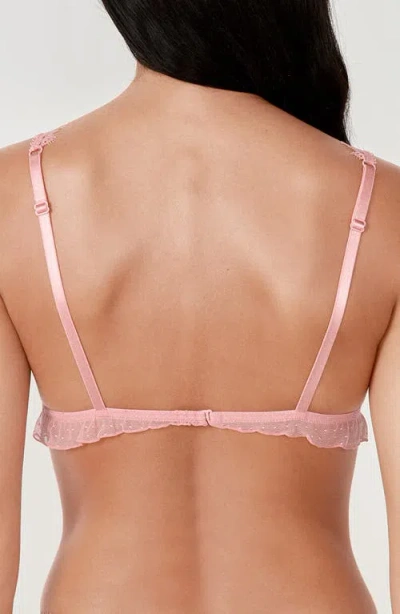 Etam Allusion Ruffle Lace Bralette In Pink