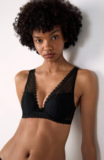 Etam Panama N°3 Underwire Triangle Bra In Black