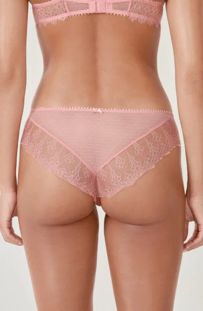 Etam Allusion Tulle & Lace Hipster Panties In Pink