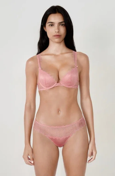 Etam Allusion Tulle & Lace Hipster Panties In Pink