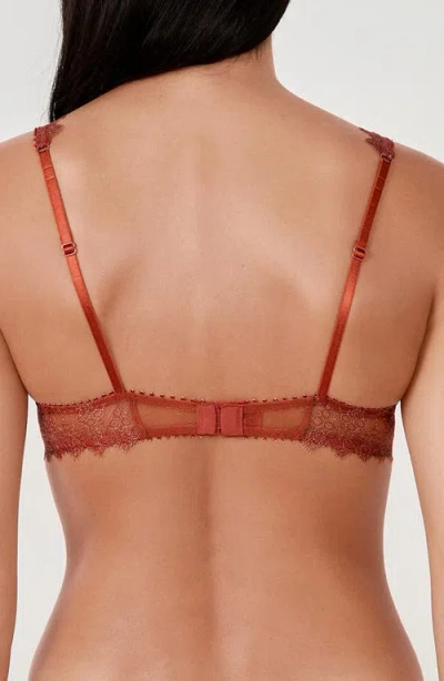 Etam Allusion Metallic Underwire Bra In Brown