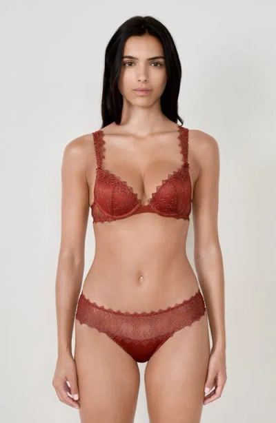 Etam Allusion Metallic Underwire Bra In Brown