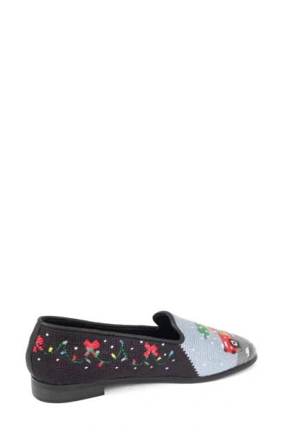 Bypaige Christmas Tree Farm Needlepoint Loafer In Black