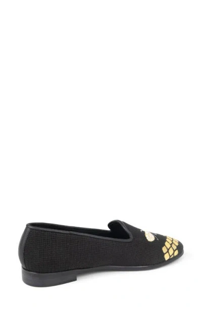 Bypaige Honeycomb Bee Needlepoint Loafer In Black