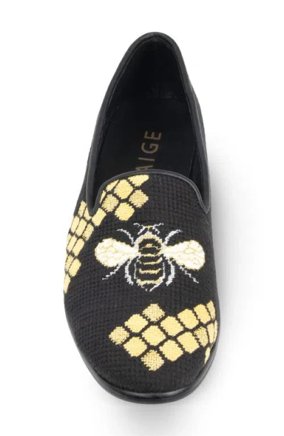 Bypaige Honeycomb Bee Needlepoint Loafer In Black