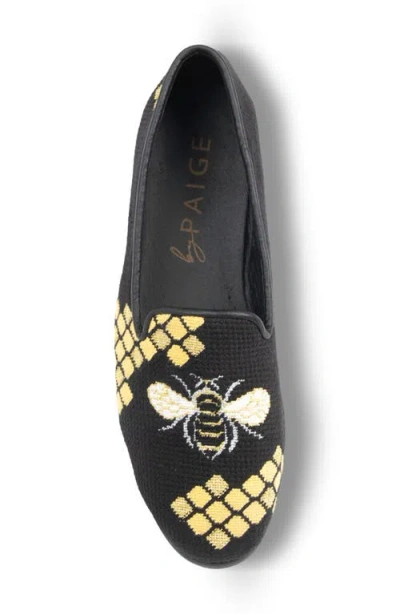 Bypaige Honeycomb Bee Needlepoint Loafer In Black