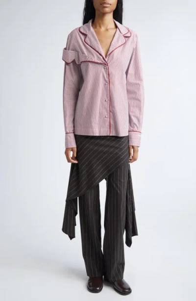 Monse Deconstructed Pajama Top In Multi