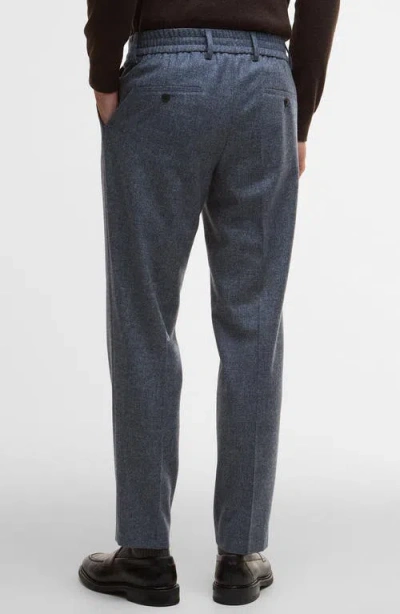 Barbour Kensington Pleated Glen Check Wool Blend Flannel Suit Pants In Blue