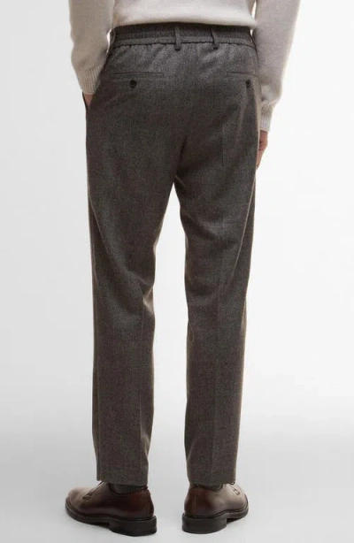 Barbour Kensington Pleated Glen Check Wool Blend Flannel Suit Pants In Brown