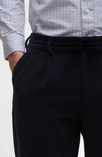 Barbour Wallington Pleated Stretch Corduroy Suit Pants In Blue