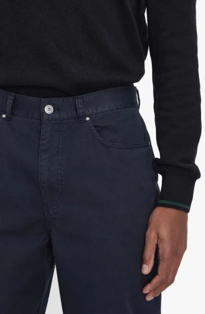 Barbour Regular Fit Straight Leg Stretch Twill 5-pocket Pants In Blue