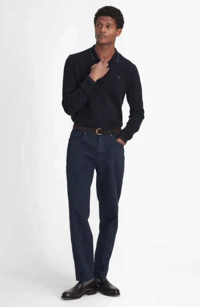 Barbour Regular Fit Straight Leg Stretch Twill 5-pocket Pants In Blue