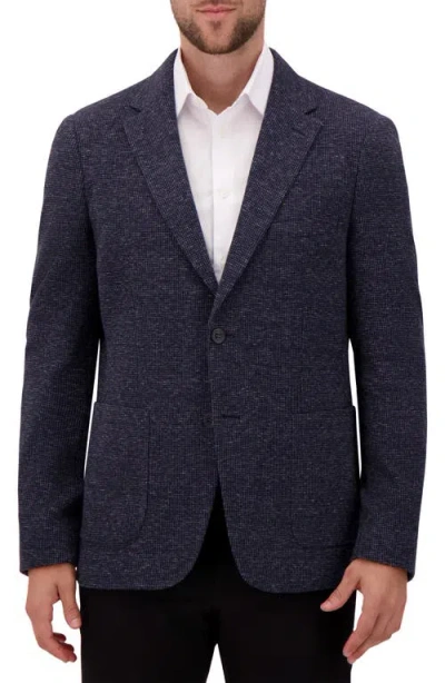 Victor Emmanuel Textured Comfort Knit Cotton Blend Sport Coat In Blue