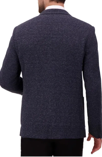 Victor Emmanuel Textured Comfort Knit Cotton Blend Sport Coat In Blue