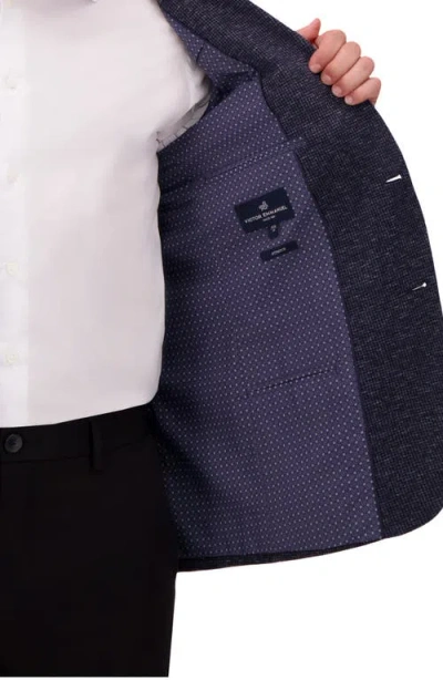 Victor Emmanuel Textured Comfort Knit Cotton Blend Sport Coat In Blue
