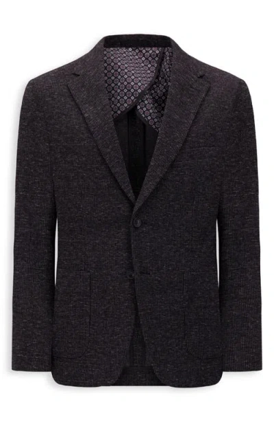 Victor Emmanuel Textured Comfort Knit Cotton Blend Sport Coat In Gray