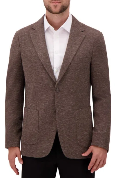 Victor Emmanuel Textured Comfort Knit Cotton Blend Sport Coat In Brown
