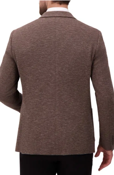 Victor Emmanuel Textured Comfort Knit Cotton Blend Sport Coat In Brown