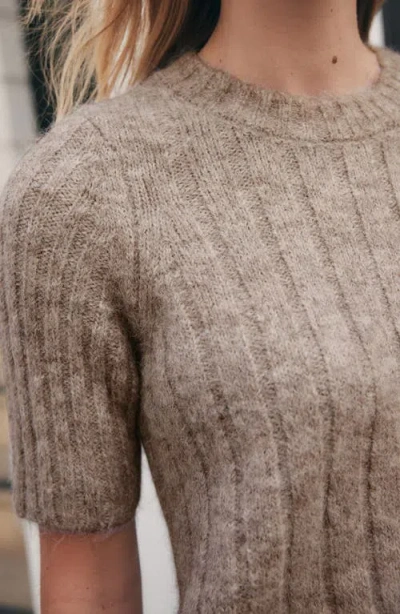 Next Short Sleeve Recycled Polyester Blend Sweater In Neutral
