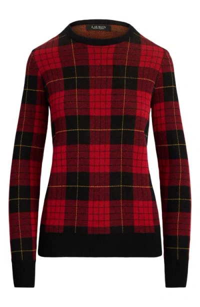 Ralph Lauren Womens Plaid Cotton Blend Sweater P Xs Xxl In Red
