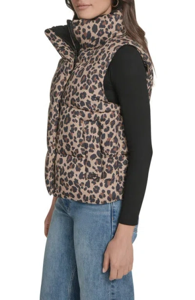 Levi's Women's Stand Collar Puffer Vest In Animal Print