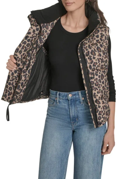 Levi's Women's Stand Collar Puffer Vest In Animal Print