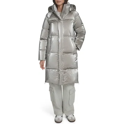 Levi's Women's Regular Long Puffer Jacket In Silver