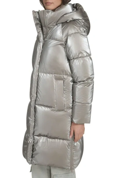 Levi's Women's Regular Long Puffer Jacket In Silver