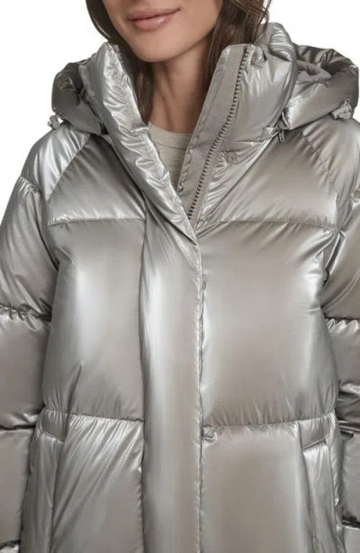 Levi's Women's Regular Long Puffer Jacket In Silver