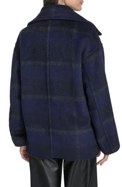 Levi's Women's Plaid Peacoat In Blue