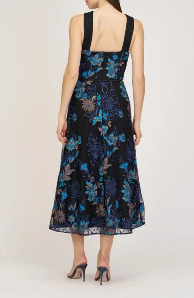 Js Collections Maggie Embroidered Sleeveless Gown In Multi