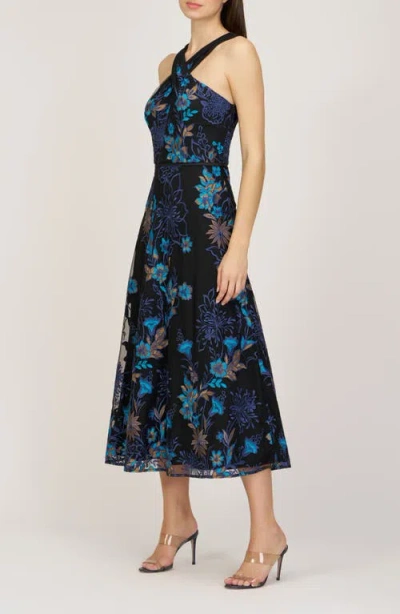 Js Collections Maggie Embroidered Sleeveless Gown In Multi