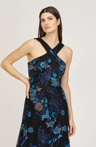 Js Collections Maggie Embroidered Sleeveless Gown In Multi