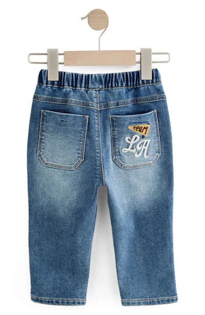 Next Kids' Character Patch Pull-on Jeans In Blue