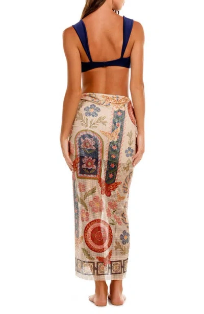 Agua Bendita Tock Fiore Maxi Skirt Swim Cover-up In Brown