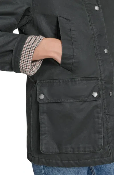 Cole Haan Waxed Cotton Hunter Jacket In Green