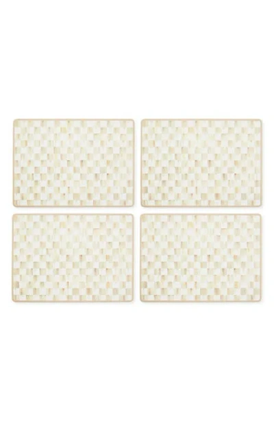 Mackenzie-childs Mackenzie Childs Mocha Check Set Of 4 Placemats In Neutral