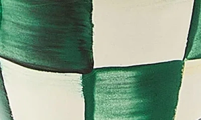 Mackenzie-childs Mackenzie Childs Emerald Check Medium Candlestick Holder In Green