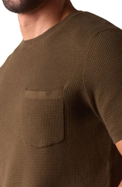 The Normal Brand Waffle Stitch Short Sleeve Sweater In Brown