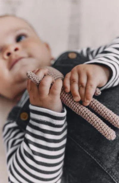 Next Stripe Long Sleeve T-shirt & Denim Overalls Set In Black