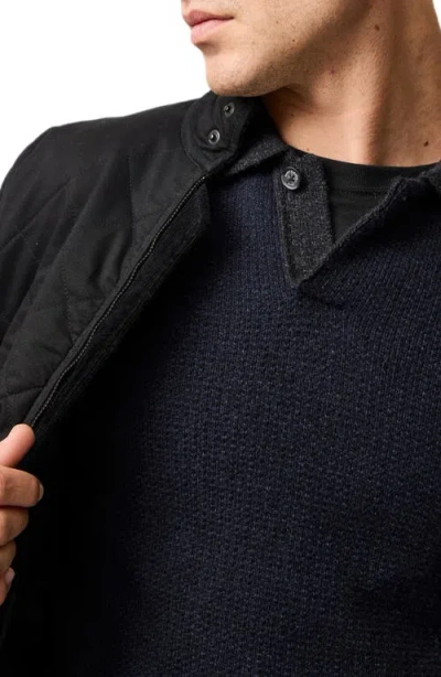 Rodd & Gunn Marlin Cotton & Wool Blend Johnny Collar Sweater In Blue