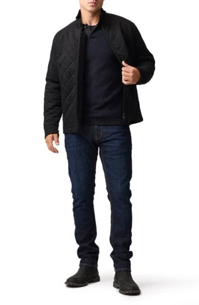 Rodd & Gunn Marlin Cotton & Wool Blend Johnny Collar Sweater In Blue