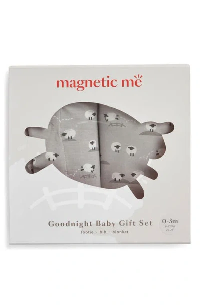 Magnetic Me Baa Baa Baby Magnetic Footie, Bib & Blanket Gift Set In Gray