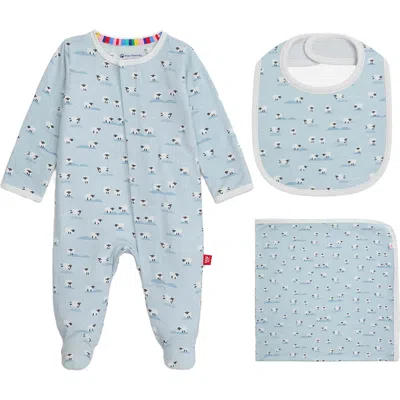 Magnetic Me Baa Baa Baby Magnetic Footie, Bib & Blanket Gift Set In Blue