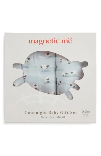Magnetic Me Baa Baa Baby Magnetic Footie, Bib & Blanket Gift Set In Blue